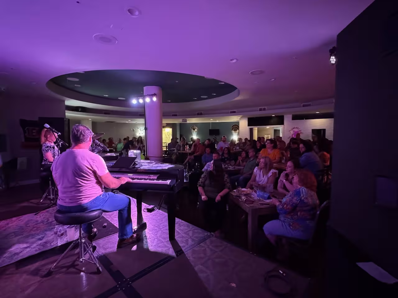 Inside the Video Wall Room at the Arc Light Bar & Grill Inside the Clarion Hotel at 441 Rio Concho Dr.