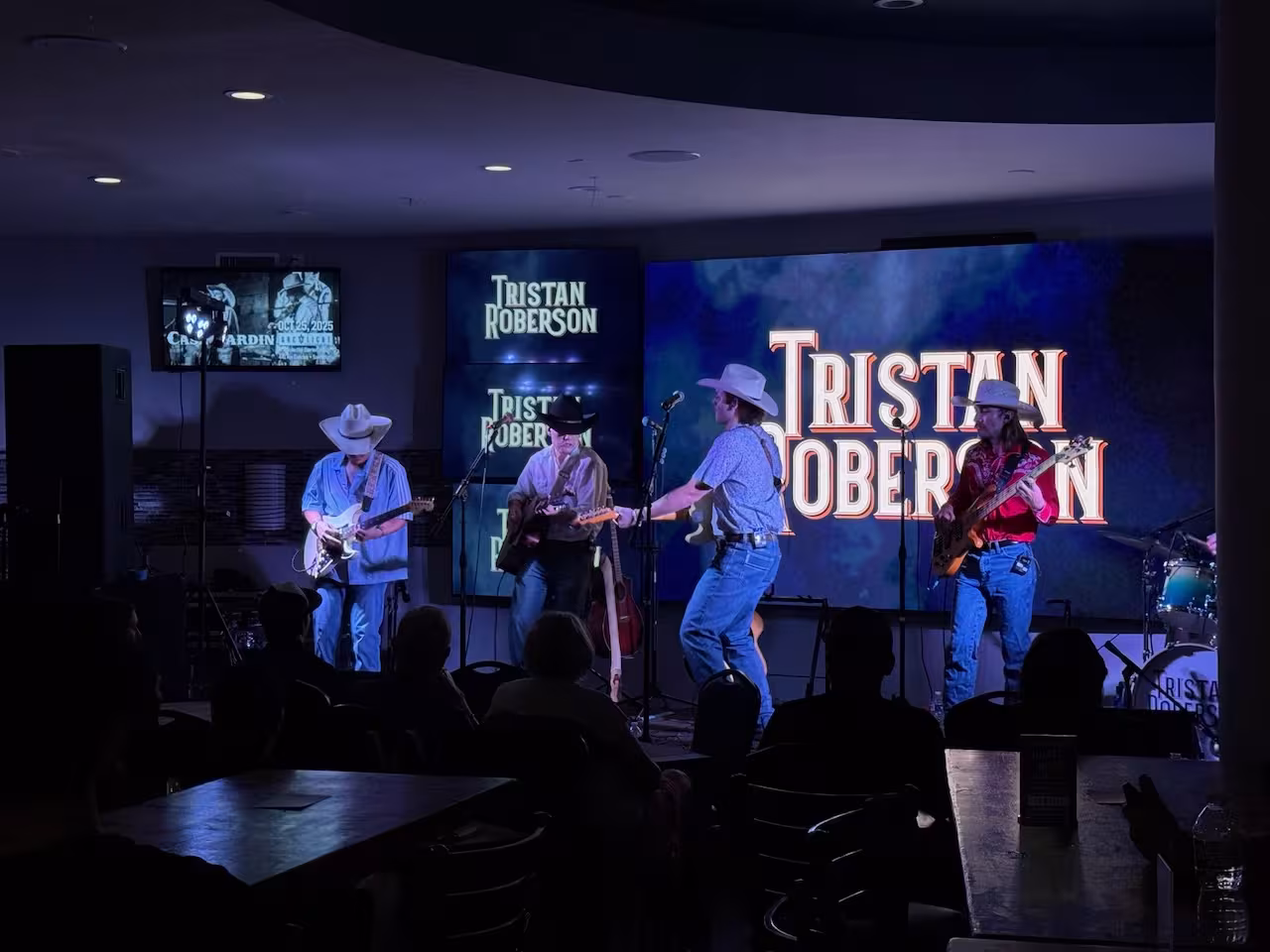 Inside the Video Wall Room at the Arc Light Bar & Grill Inside the Clarion Hotel at 441 Rio Concho Dr.